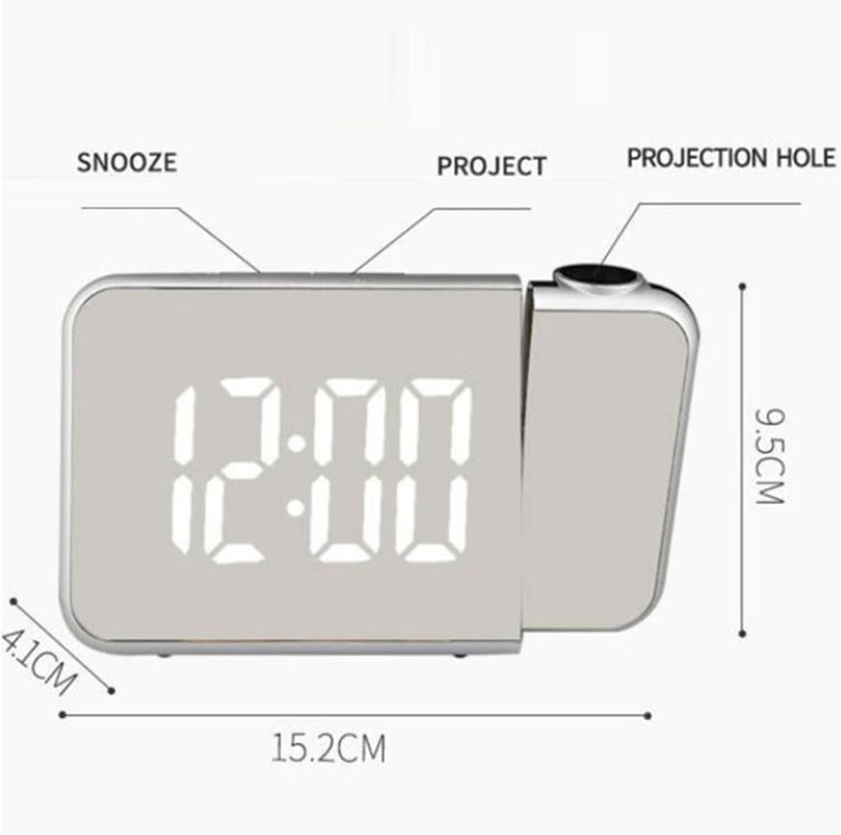 Orologio da Proiezione Digitale LED – Sveglia con Rotazione 180°