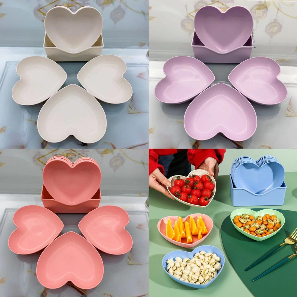 Set 10 Piatti Piatto Forma Di Cuore Riutilizzabili Multifunzione Plastica Cucina