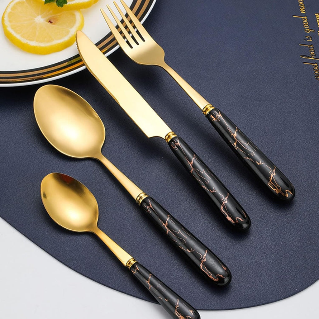 Set di Posate 24 Pezzi in Acciaio Inossidabile – Servizio per 6 Persone – Lucidatura a Specchio – Lavabile in Lavastoviglie - 5 colori