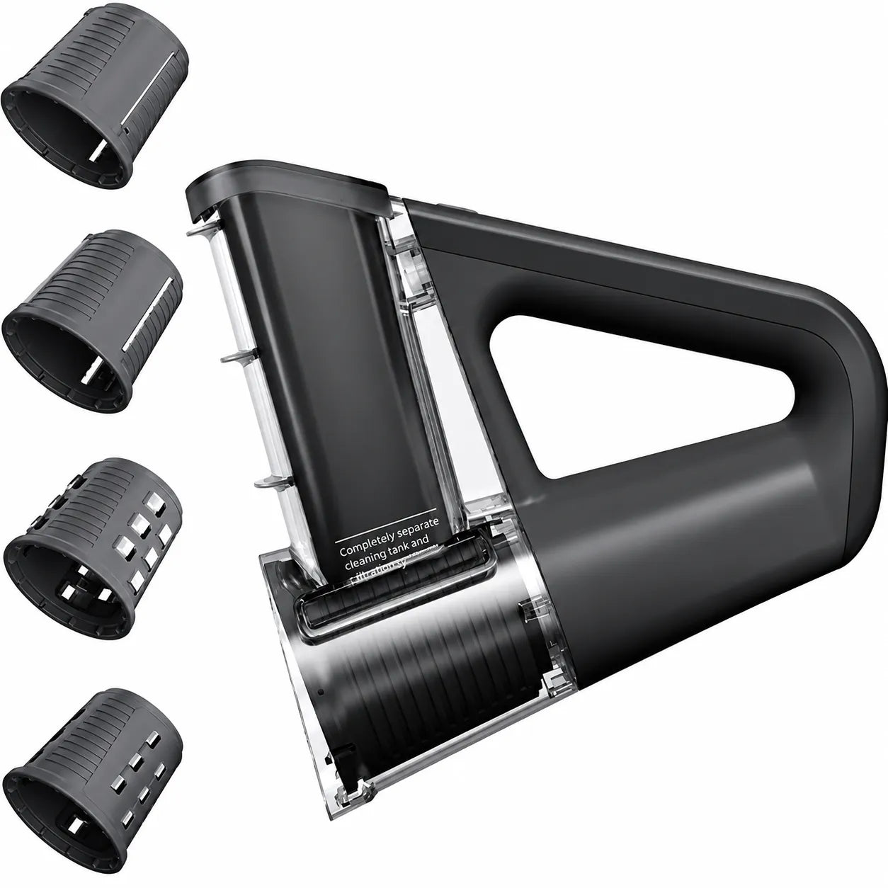 Grattugia Rotativa Manuale 4 in 1 con 4 Lame Intercambiabili – Affetta, Grattugia e Taglia Julienne – Ideale per Formaggio, Verdure, Patate e Frutta Secca