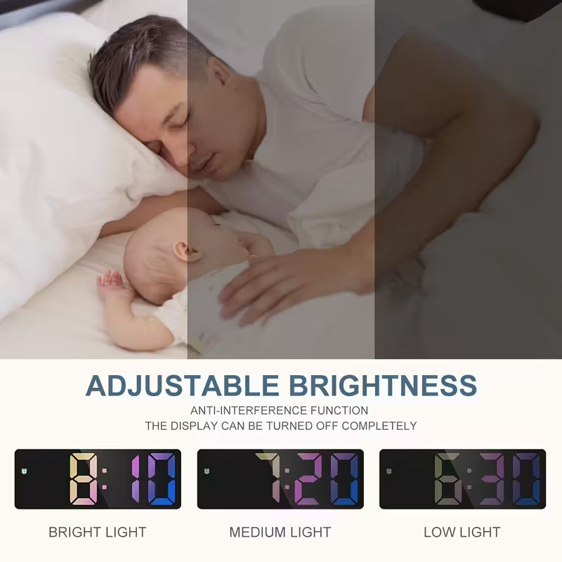 Sveglia Da Comodino Digitale Luminosa LED Orologio Nero